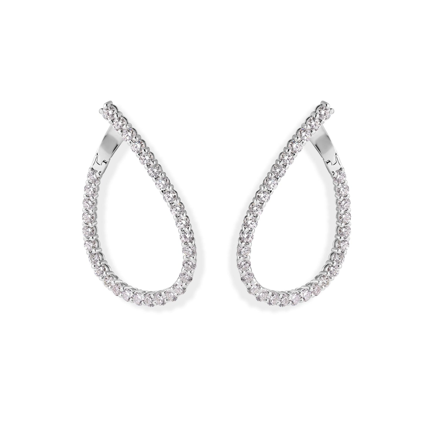 14K Diamond Hoop Earrings - My Store