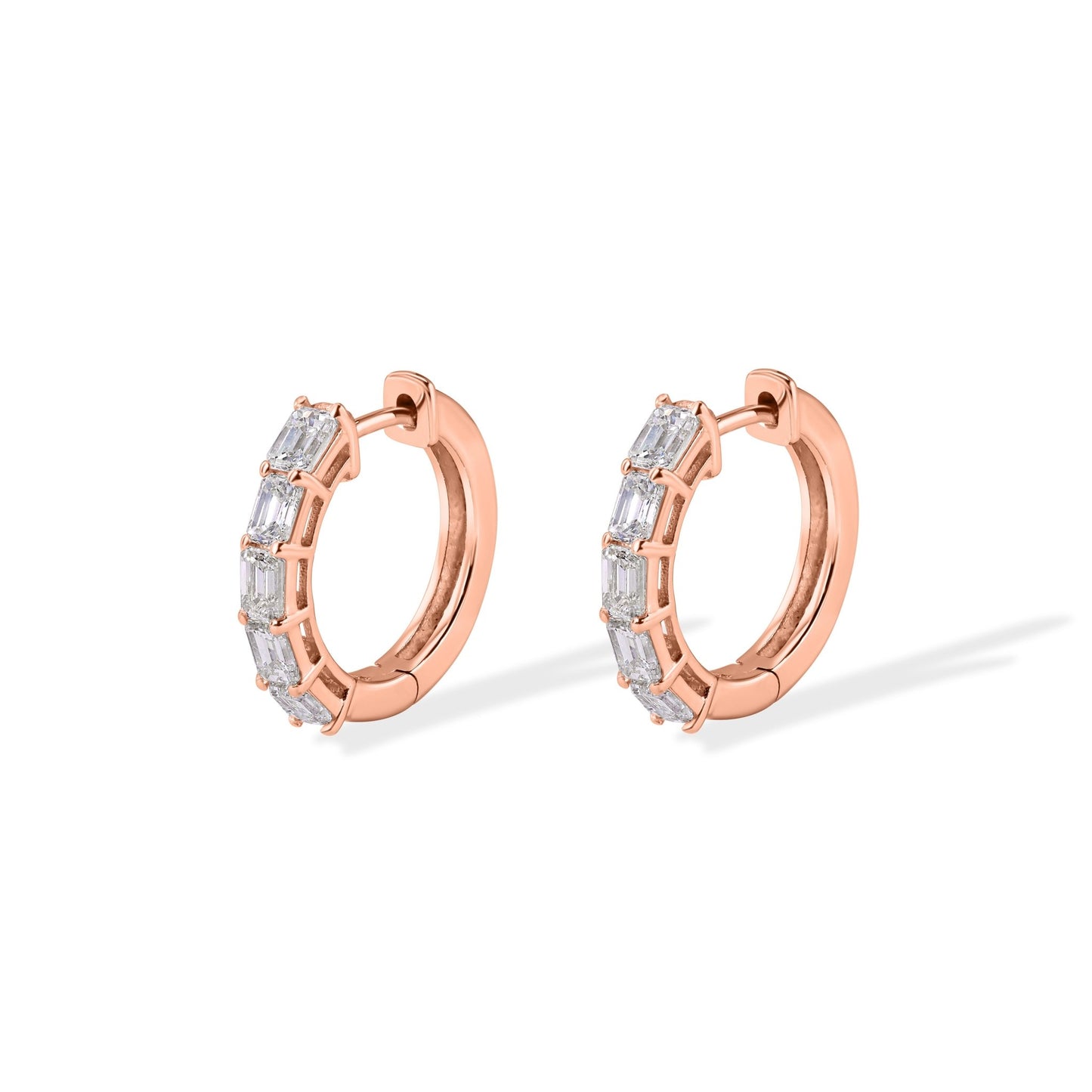 14K Diamond Hoop Earrings - My Store