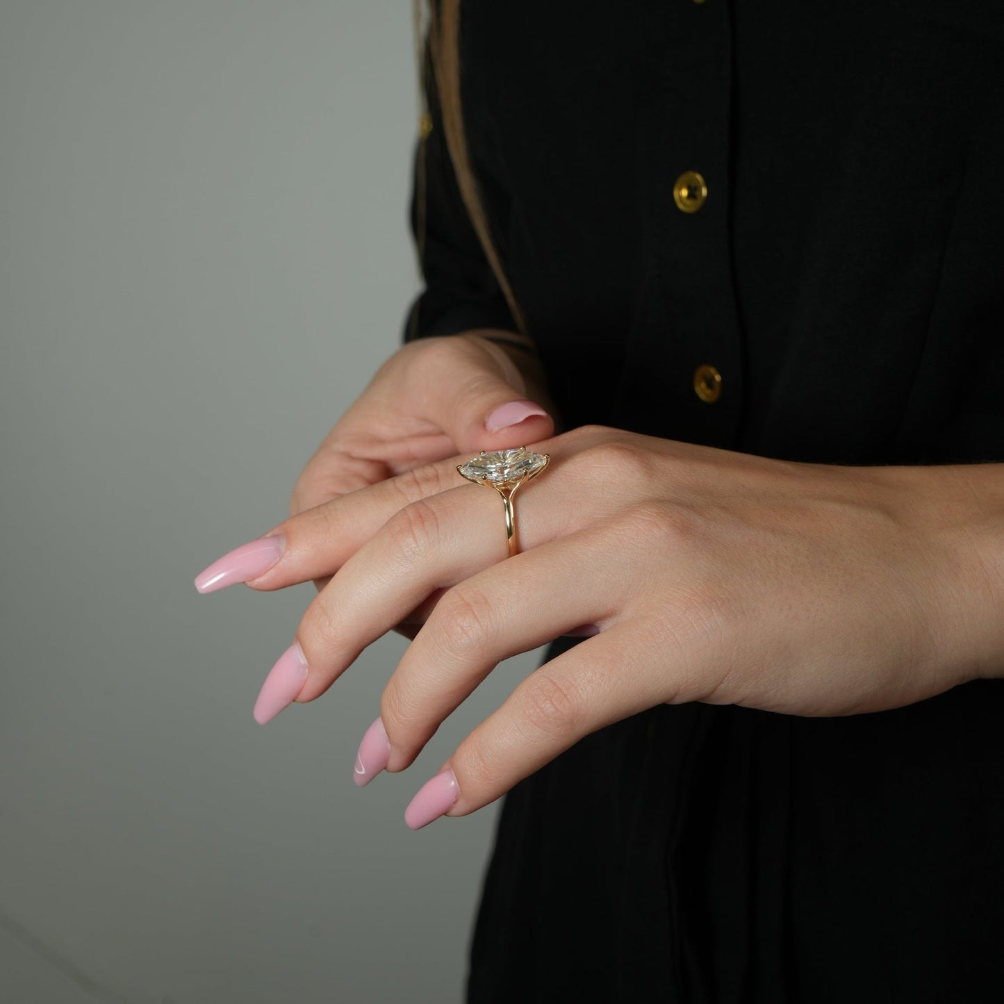 14K Yellow Gold Marquise - Cut Diamond Solitaire Ring - Ryan Diamonds LA