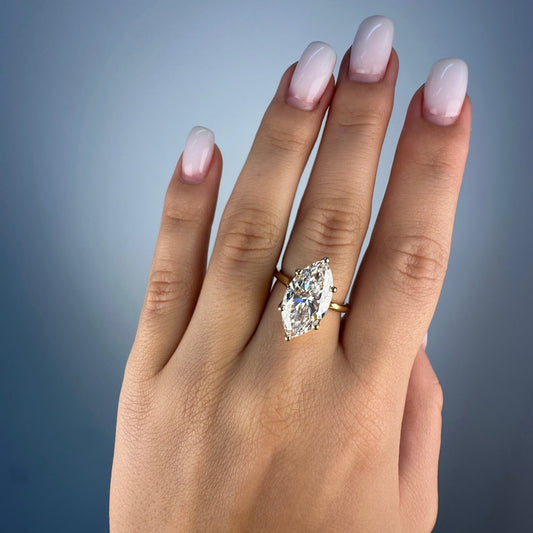 14K Yellow Gold Marquise - Cut Diamond Solitaire Ring - Ryan Diamonds LA