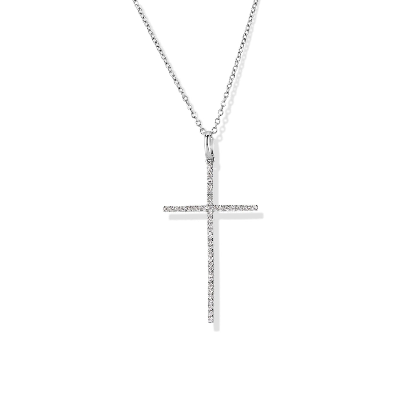 18K Diamond Necklace and Diamond Cross - My Store