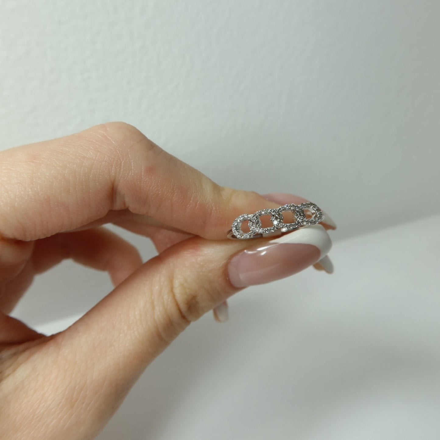 Pavé Diamond Interlocking Band in 18K White Gold - Ryan Diamonds Inc.