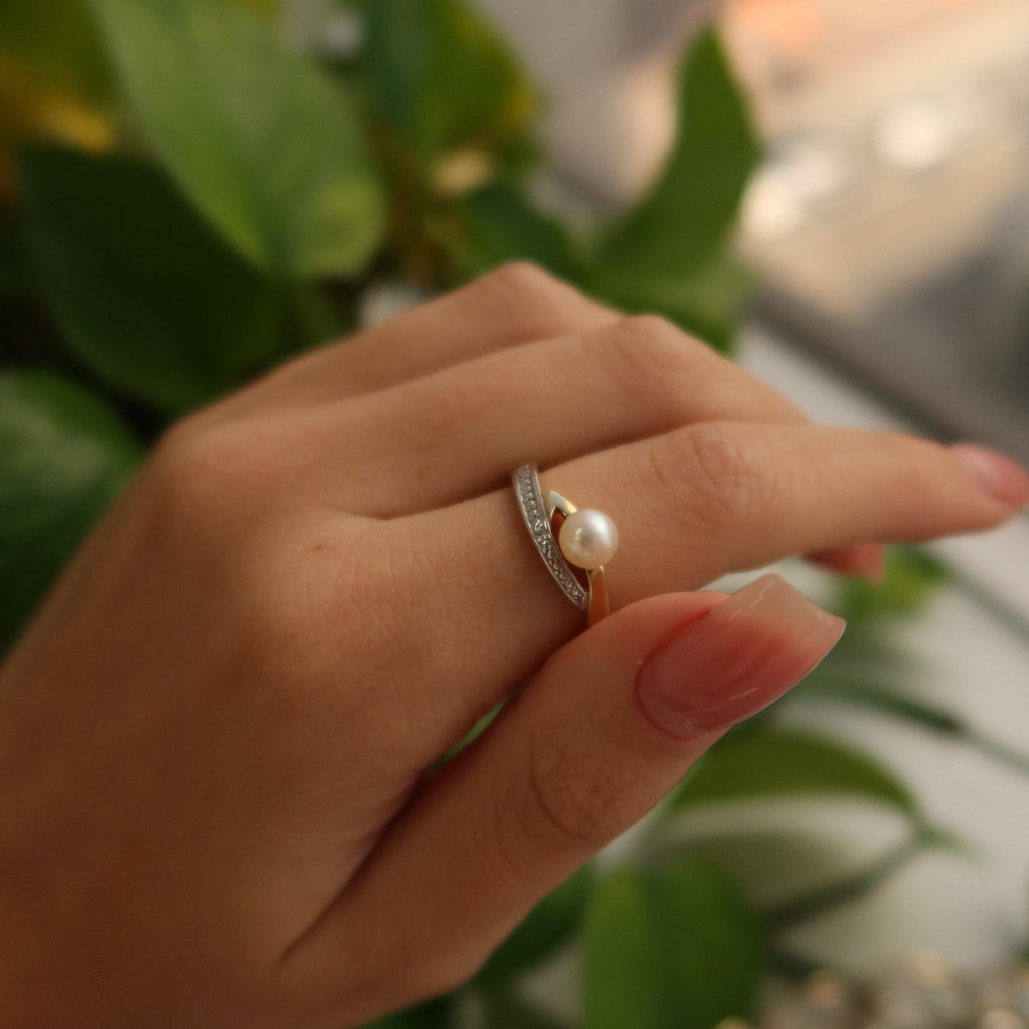 Serene Pearl Twist Ring - Ryan Diamonds LA