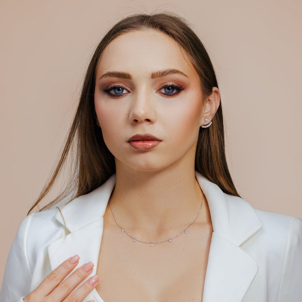 14K Bezel Setting Diamond Necklace - Ryan Diamonds LA