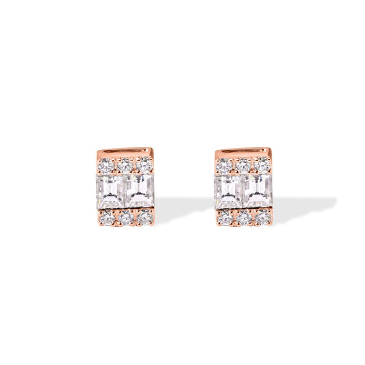 14k Diamond Baguette Stud Earrings - My Store