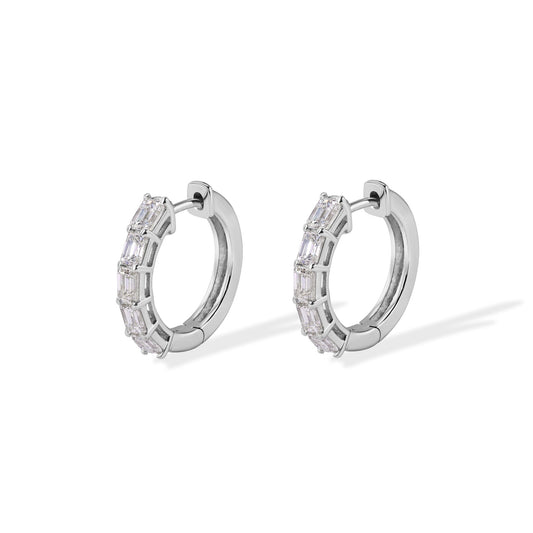 14K Diamond Hoop Earrings - My Store