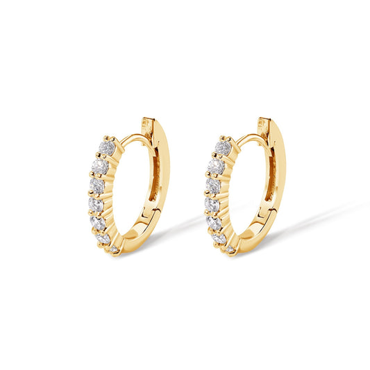 14K Diamond Hoop Earrings - My Store