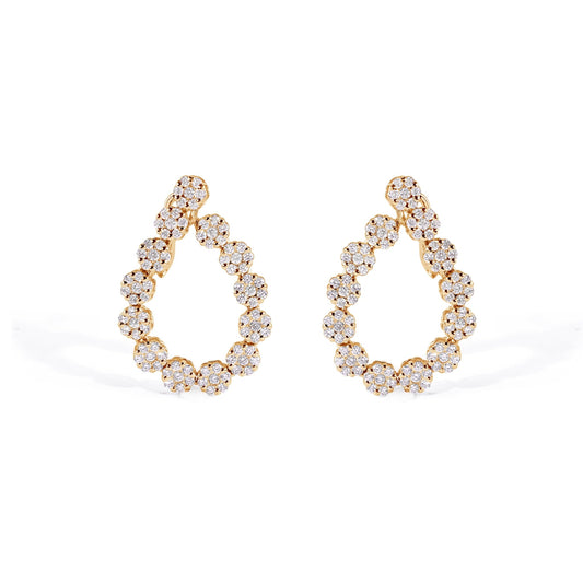 14K Diamond Hoop Earrings - My Store