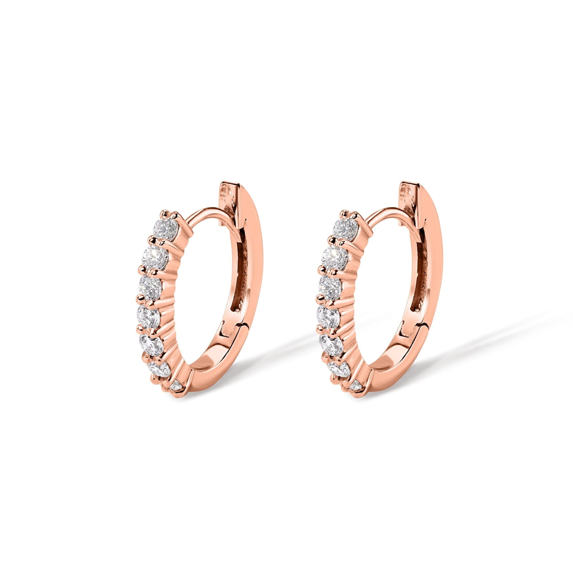 14K Diamond Hoop Earrings - My Store