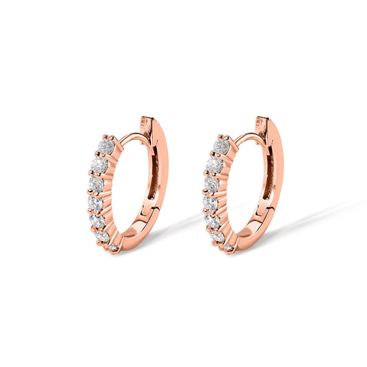 14K Diamond Hoop Earrings - My Store