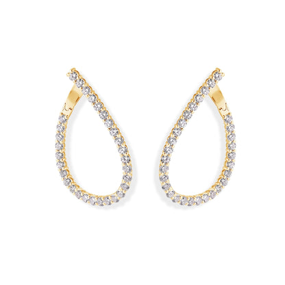14K Diamond Hoop Earrings - My Store