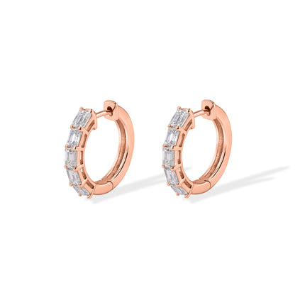 14K Diamond Hoop Earrings - My Store