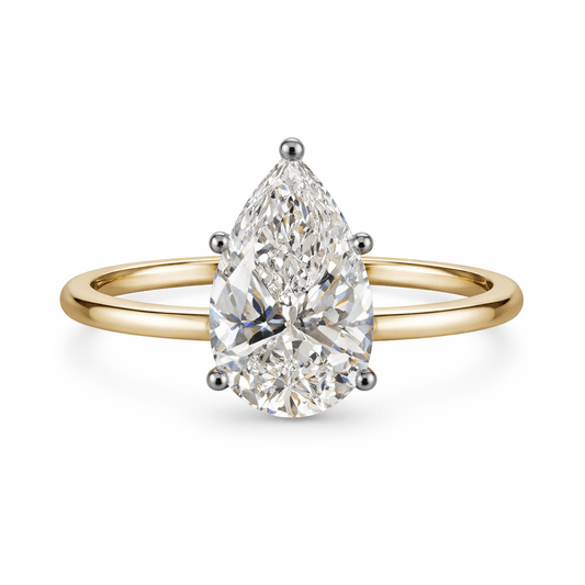 14K Elysia Pear - Cut Lab Diamond Solitaire Ring - Ryan Diamonds LA