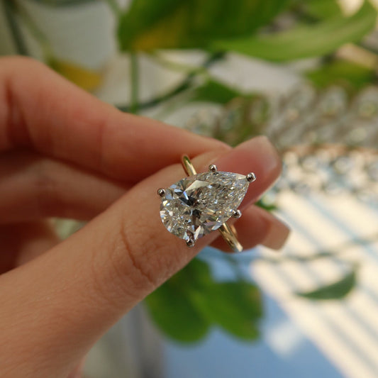 14K Elysia Pear - Cut Lab Diamond Solitaire Ring - Ryan Diamonds LA
