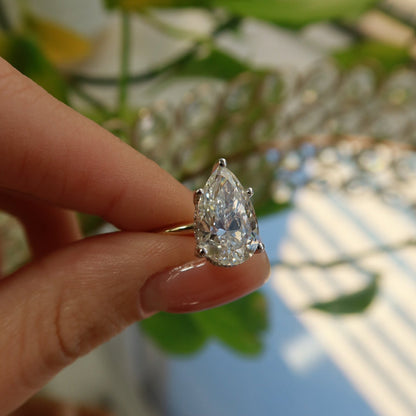 14K Elysia Pear - Cut Lab Diamond Solitaire Ring - Ryan Diamonds LA
