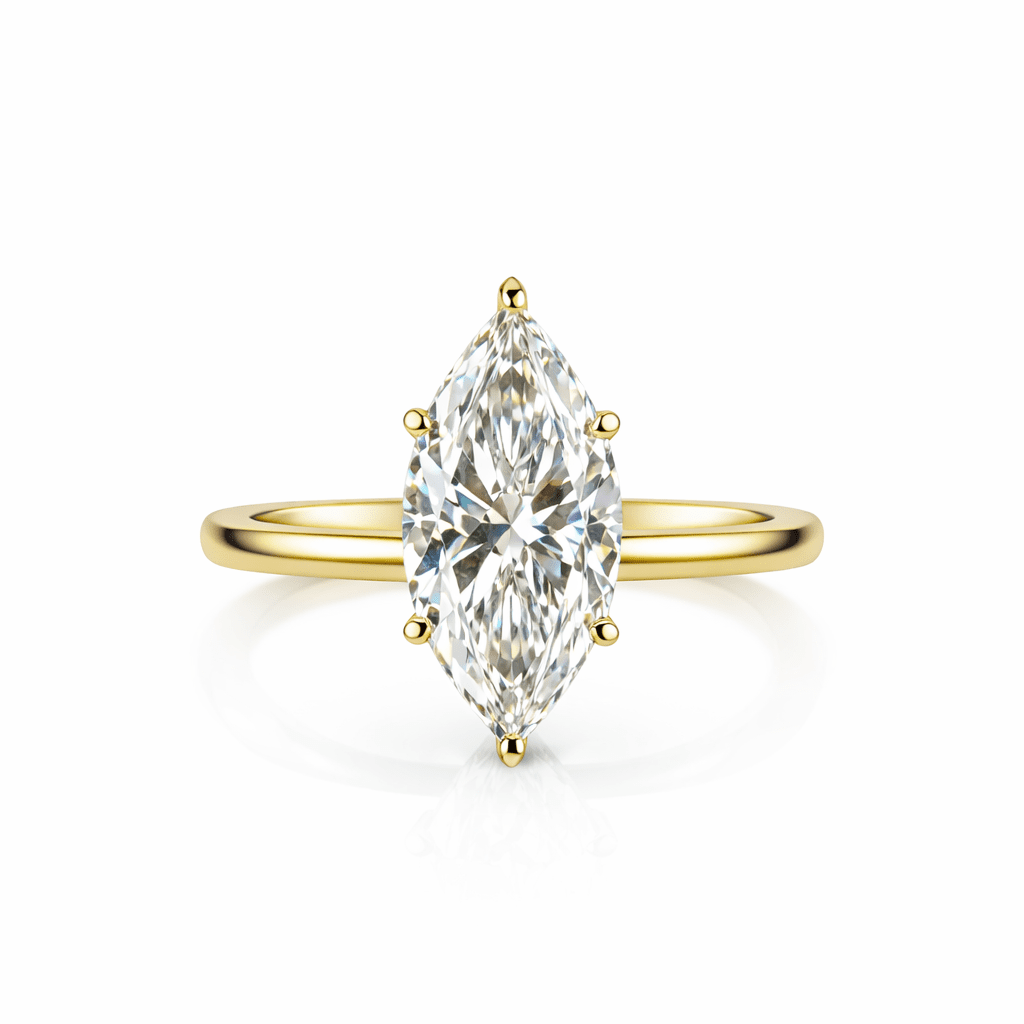 14K Yellow Gold Marquise - Cut Diamond Solitaire Ring - Ryan Diamonds LA