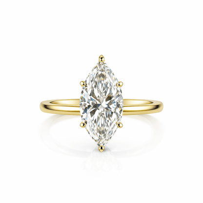 14K Yellow Gold Marquise - Cut Diamond Solitaire Ring - Ryan Diamonds LA