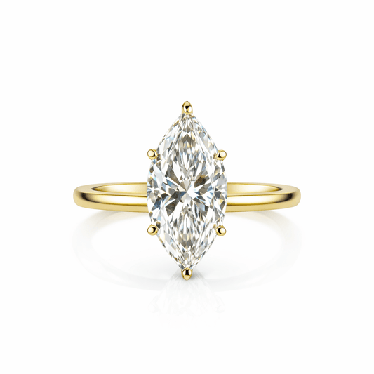 14K Yellow Gold Marquise - Cut Diamond Solitaire Ring - Ryan Diamonds LA