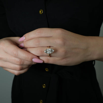 14K Yellow Gold Marquise - Cut Diamond Solitaire Ring - Ryan Diamonds LA