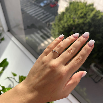 18K White Gold Diamond Cross Ring - Ryan Diamonds LA