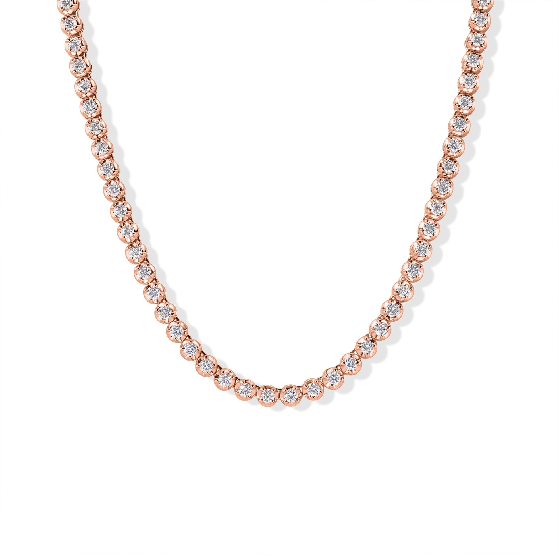 Rose Gold 14K Diamond Tennis Necklace