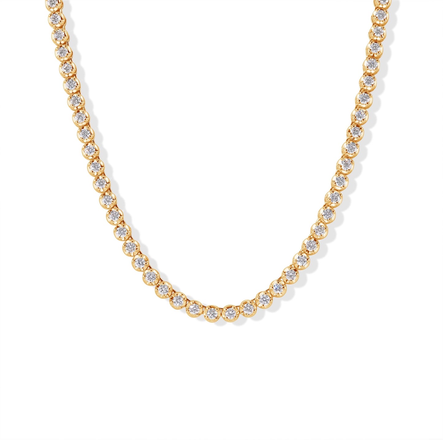 yelllow gold 14K Diamond Tennis Necklace
