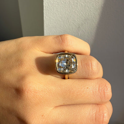 Aurora Bezel Radiant Diamond Ring - Ryan Diamonds LA