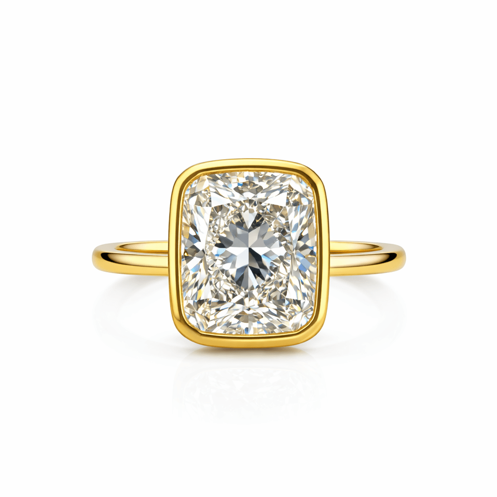 Aurora Bezel Radiant Diamond Ring - Ryan Diamonds LA