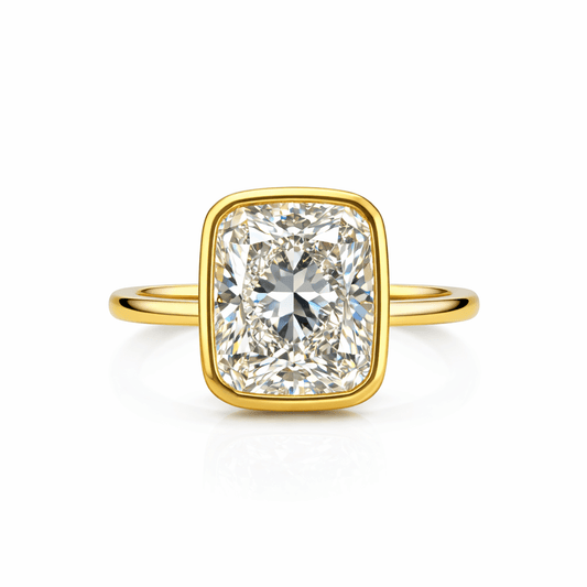 Aurora Bezel Radiant Diamond Ring - Ryan Diamonds LA
