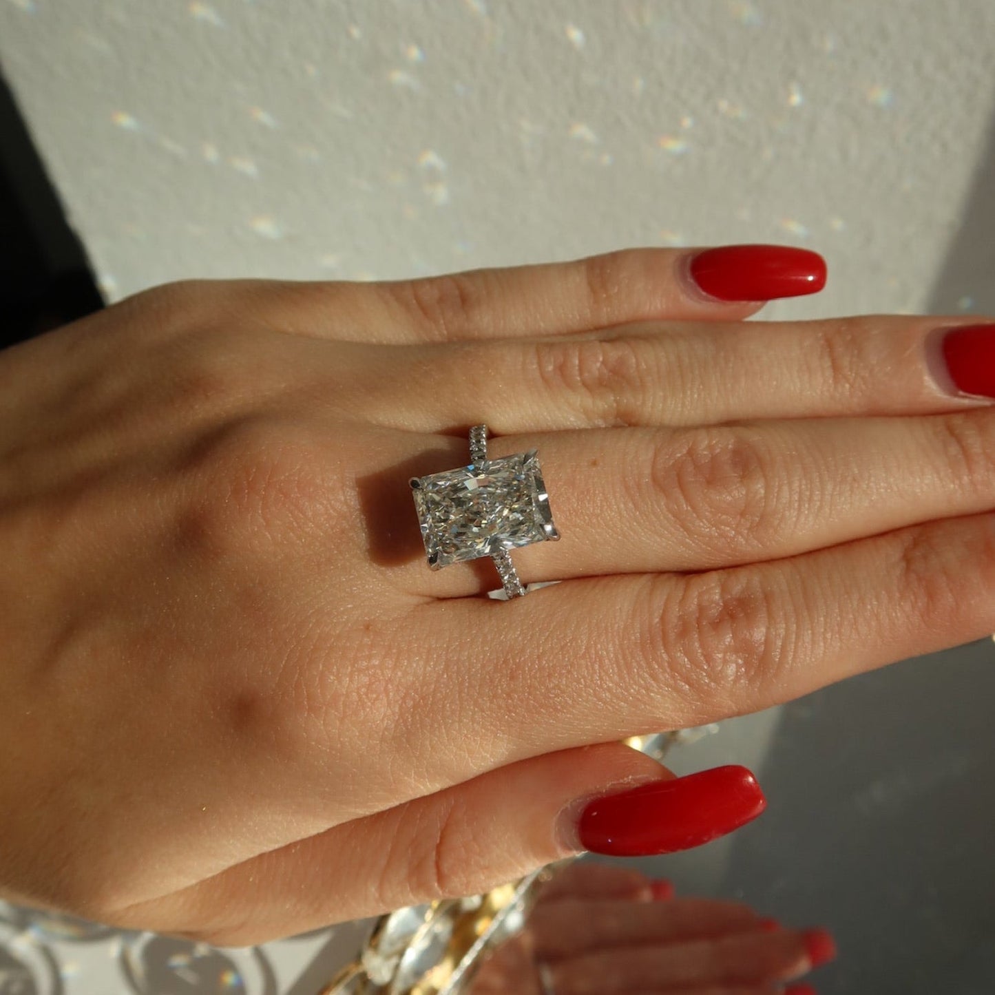 Lumière Radiant Diamond Pavé Ring - Ryan Diamonds LA
