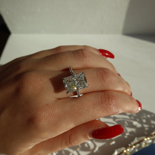 Lumière Radiant Diamond Pavé Ring - Ryan Diamonds LA