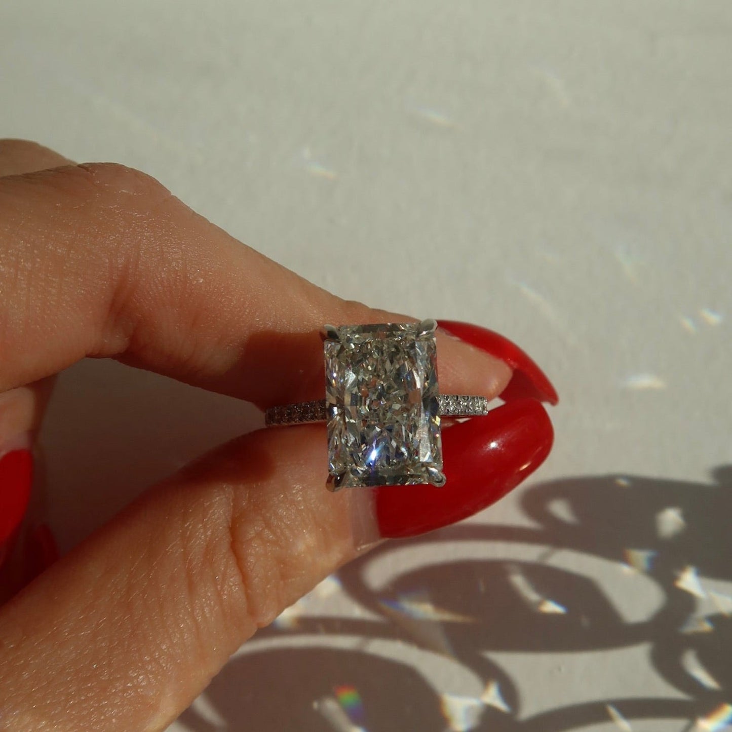 Lumière Radiant Diamond Pavé Ring - Ryan Diamonds LA