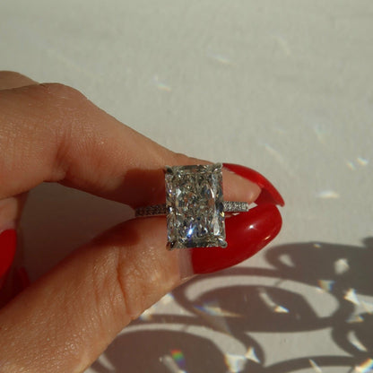 Lumière Radiant Diamond Pavé Ring - Ryan Diamonds LA