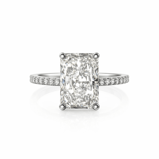 Lumière Radiant Diamond Pavé Ring - Ryan Diamonds LA