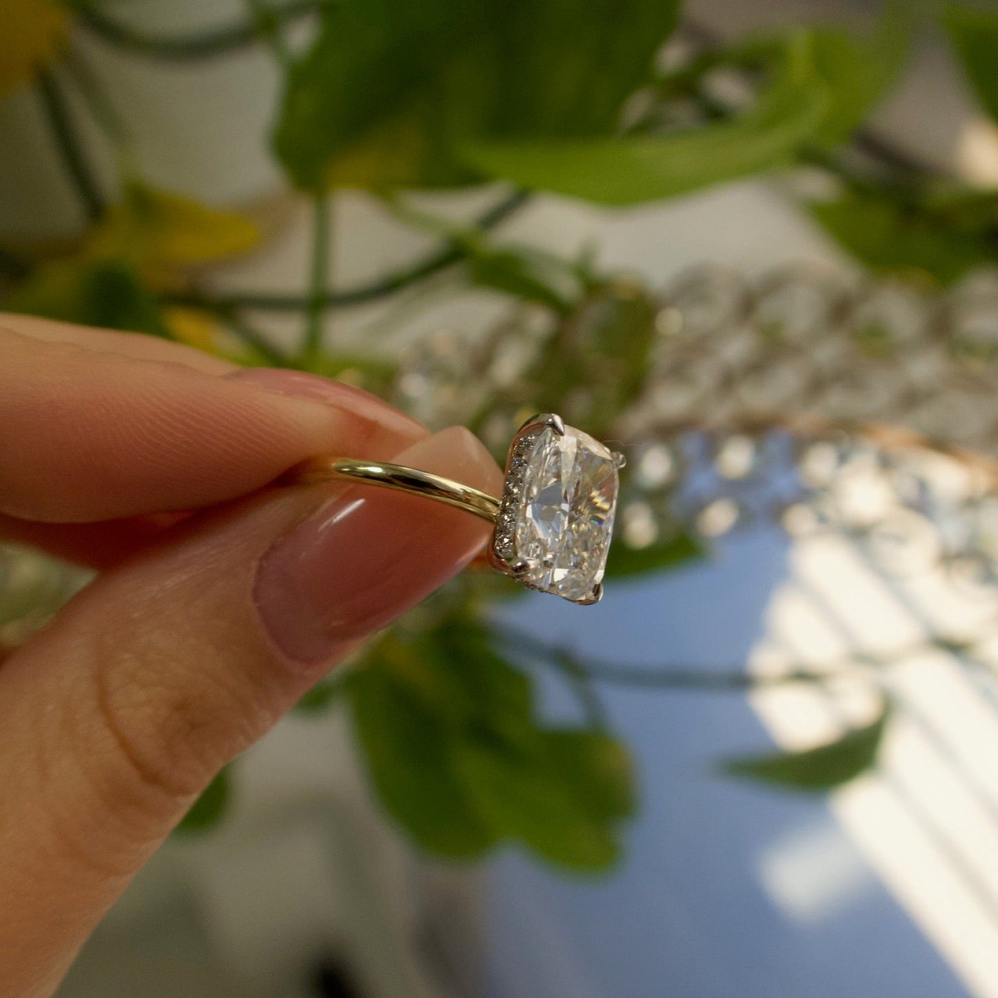 Lustra Radiant 14K Gold Cushion - Cut Solitaire Ring - Ryan Diamonds LA