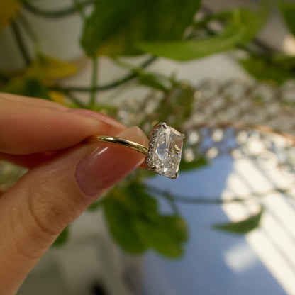 Lustra Radiant 14K Gold Cushion - Cut Solitaire Ring - Ryan Diamonds LA