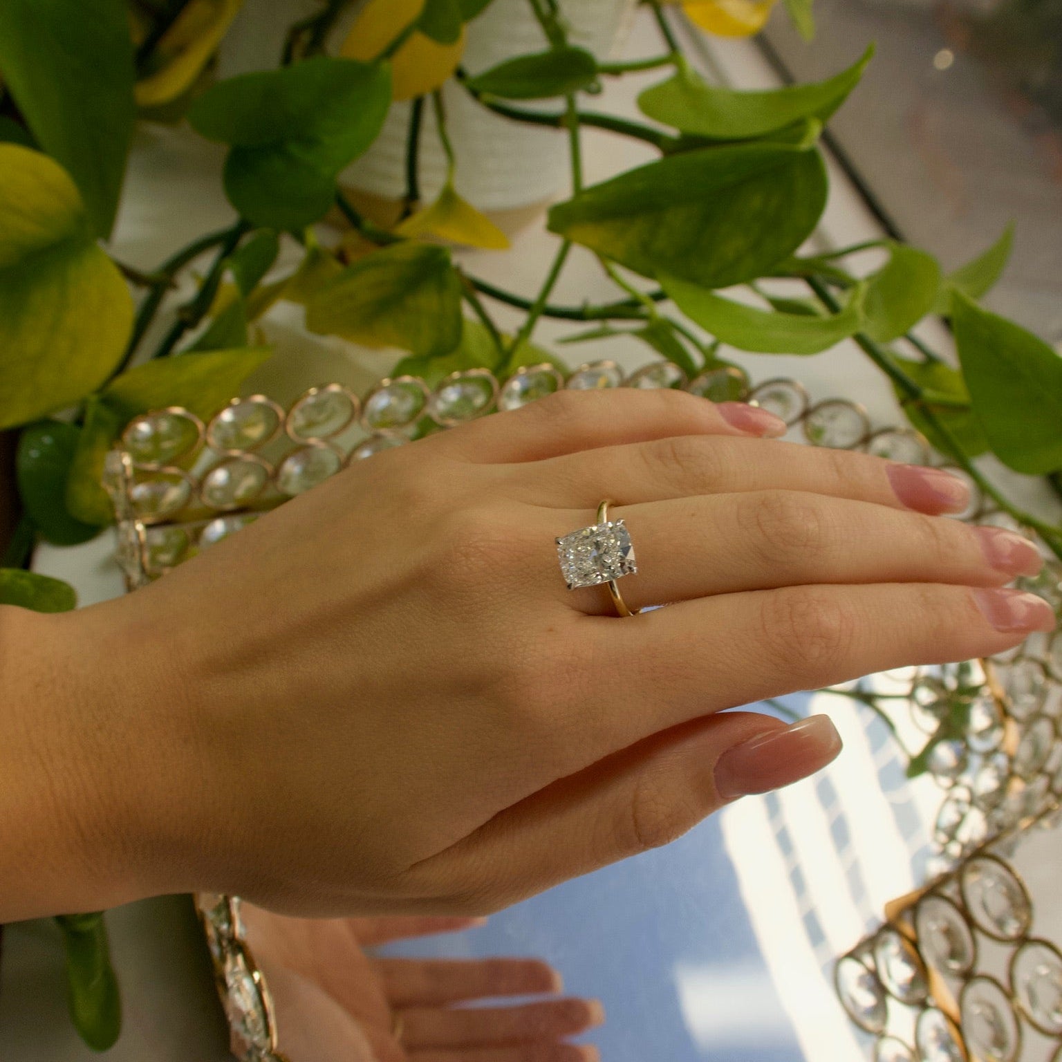 Lustra Radiant 14K Gold Cushion - Cut Solitaire Ring - Ryan Diamonds LA