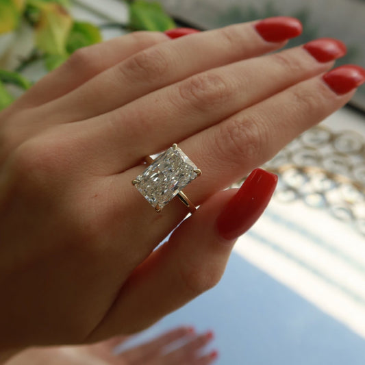 Radiant Elegance 14K Yellow Gold Diamond Solitaire Ring - Ryan Diamonds LA